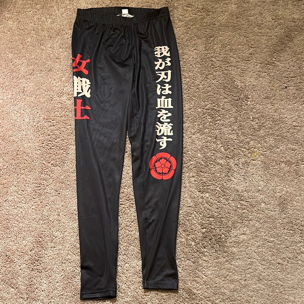 Suicide squad leggings costume martial arts shiny satin stretchy COSPLAY…